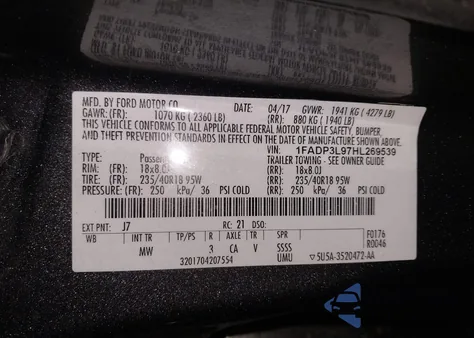 2017 Ford Focus St из США, поврежденный, VIN 1FADP3L97HL269539